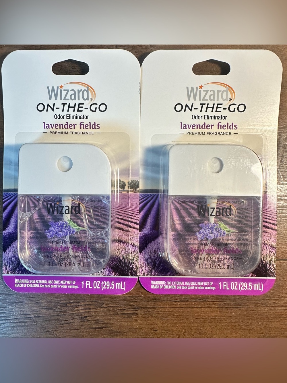 Wizard On-The-Go Odor Eliminator Spray 2PC Lavender Fields Premium Fragrance